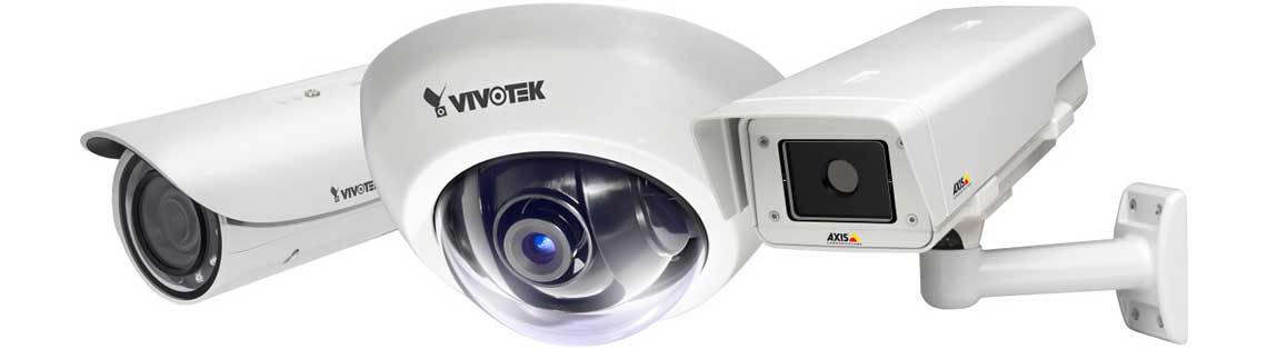 Modelos de câmeras IP Vivotek e Axis