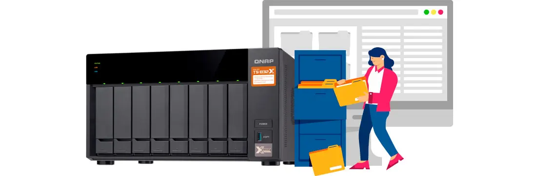 Como fazer a organização e gestão de documentos na minha empresa, storage NAS TS-832X sendo utilizado para armazenar os documentos digitalizados da empresa