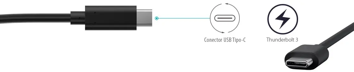 Conexão USB-C e Thunderbolt 3