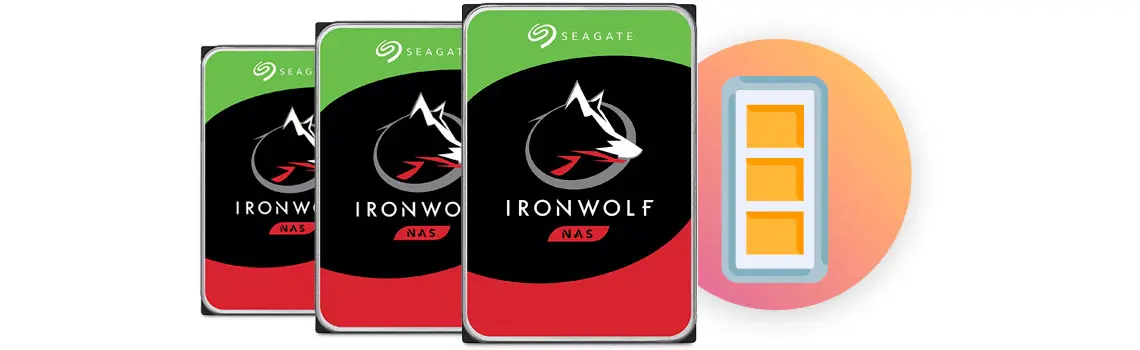 Espaço de disco disponível, HDDs Seagate da linha Ironwolf NAS ideais para storages com uma barra de espaço ao lado quase cheia, para indicar o espaço de armazenamento disponível