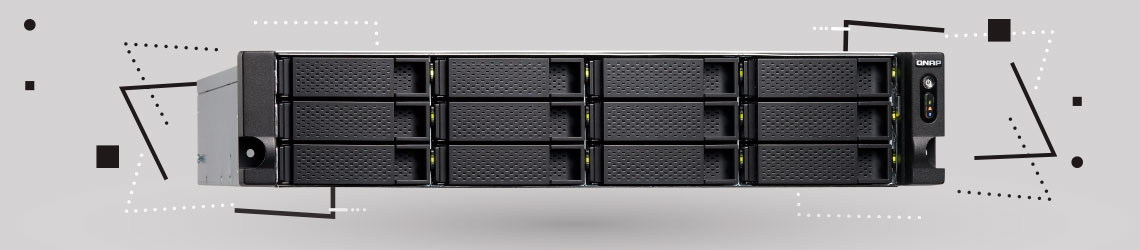 Qnap NAS com 12 baias de formato rack
