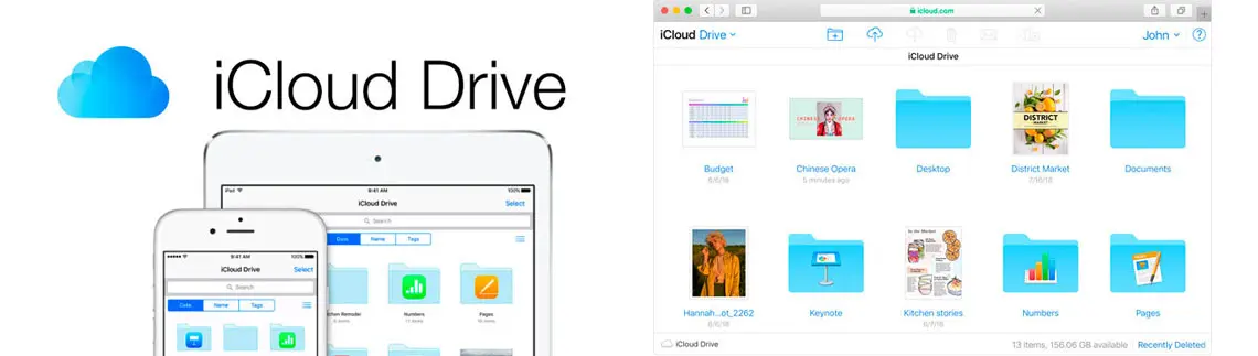 Logo iCloud Drive e interface de usuário