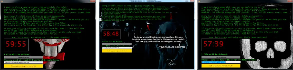 Tela do Ransomware - Jigsaw