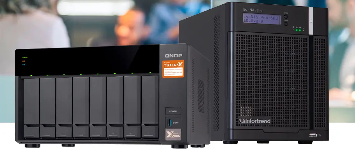 NAS Qnap TS-832X e NAS Infortrend Eon NAS Pro 500