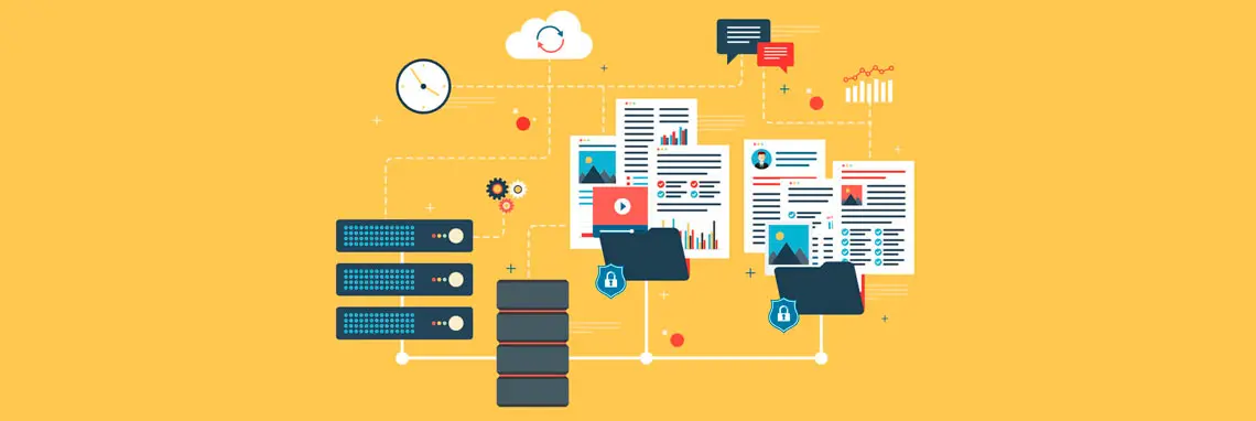 Restaurar seus arquivos através do Backup - imagem representando um processo de backup, com storage NAS e nuvem