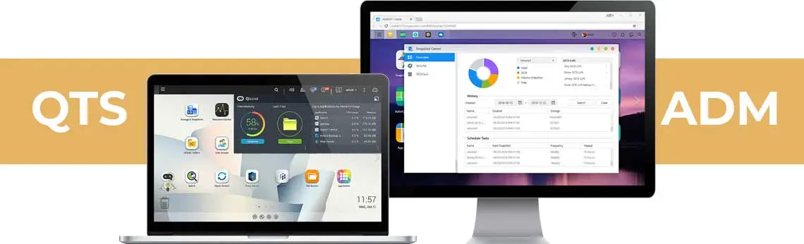 Sistema operacional QTS Qnap e sistema operacional ADM Asustor
