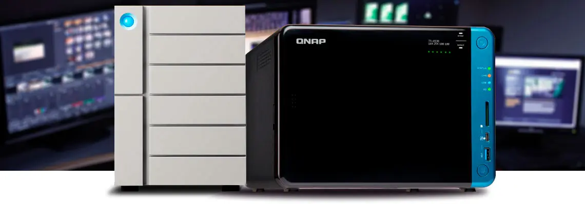 Sistemas de armazenamento Lacie 6Big e Qnap NAS TS-653B