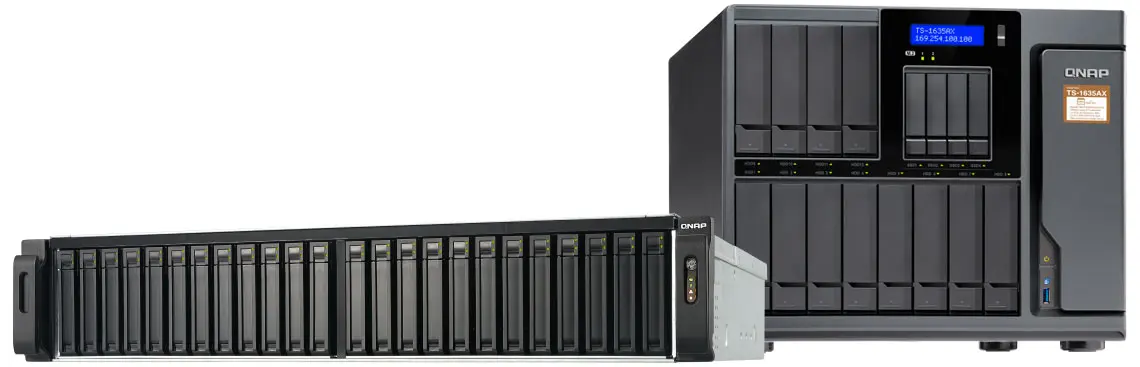 Modelos de storages NAS Qnap All flash TES-3085U e Hybrid Storage TS-1635AX