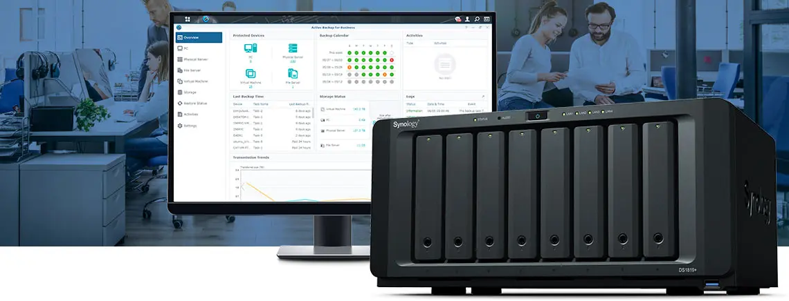 Synology DS1819+ e software Active Backup Suite para bare metal