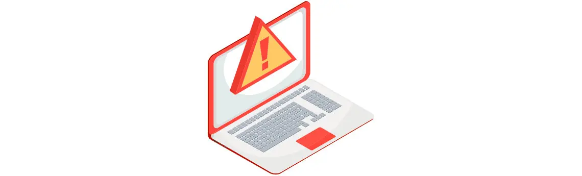 Computador com a tela bloqueada com um alerta