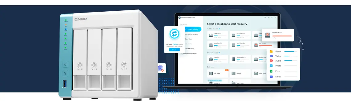 Wondershare Recoverit compatível com storage NAS