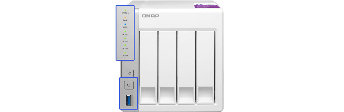 Painel frontal 4-bay NAS TS-431P Qnap