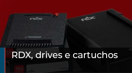 RDX, drives e cartuchos para transporte de informações