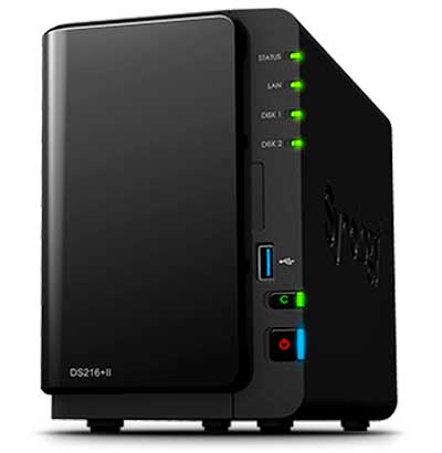 Synology DS216+II Diskstation - Storage NAS 2 Bay p/ HDD SATA/SSD