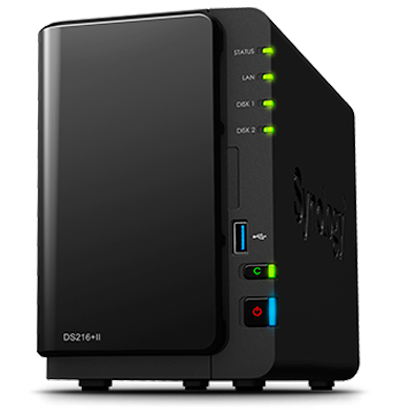 DS216+II Synology - Storage NAS Diskstation até 20TB