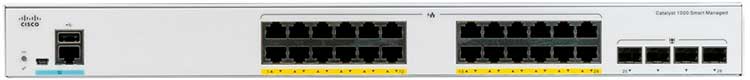 C1000-24FP-4G-L Cisco - Switch Catalyst 1000 24 portas Gigabit LAN RJ45 PoE+