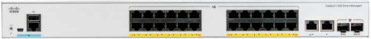 C1000FE-24P-4G-L Cisco - Switch Catalyst 1000FE 24 portas Fast Ethernet PoE