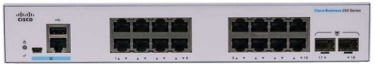 CBS250-16T-2G - Switch Cisco Business 16 portas e 2 uplink SFP