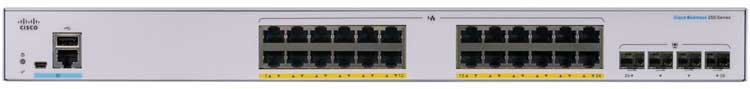 Cisco Business Switch 24 portas LAN e 4 Uplink SFP - CBS250-24P-4G