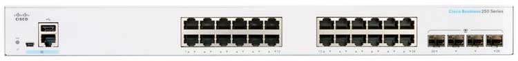 Cisco CBS250-24T-4X - Switch Business 24 portas LAN e 4 SFP+