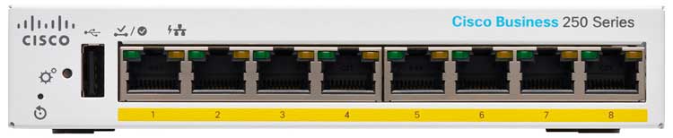 Switch PoE 8 portas Gigabit Cisco Business - CBS250-8PP-D Cisco