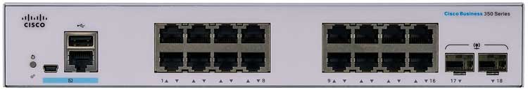 Switch 16 portas Gerenciável Cisco Business - CBS350-16T-E-2G