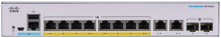CBS350-8P-2G Cisco Business Switch PoE 8 portas LAN Gerenciável 