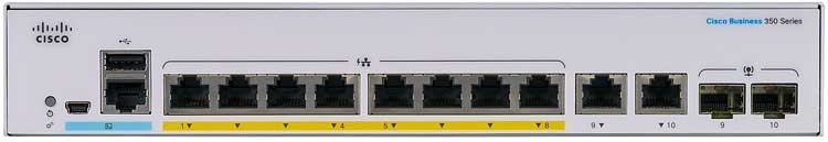 CBS350-8P-E-2G Cisco Business Switch com 8 portas LAN PoE