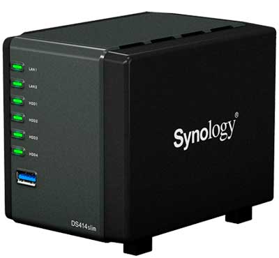 DS414slim Synology Diskstation - Storage NAS 4 Bay p/ HDD SATA