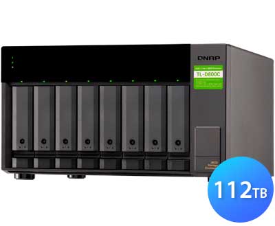 TL-D800C 112TB Qnap - Direct Storage e JBOD p/ 8 discos SATA