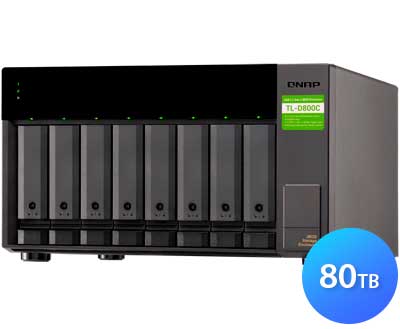 TL-D800C 80TB Qnap - Direct Storage e JBOD p/ 8 discos SATA