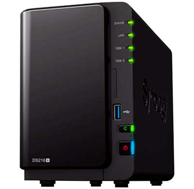 DS216 Plus Synology DiskStation - Storage NAS 2 Baias p/ HDD SATA/SSD