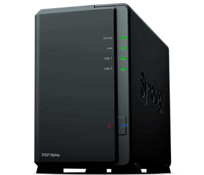 Synology DS218play DiskStation - Servidor NAS 2 Baias p/ HDD SATA