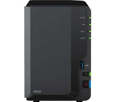 DS223 DiskStation Synology - Storage NAS 2 Bay p/ HDD SATA/SSD