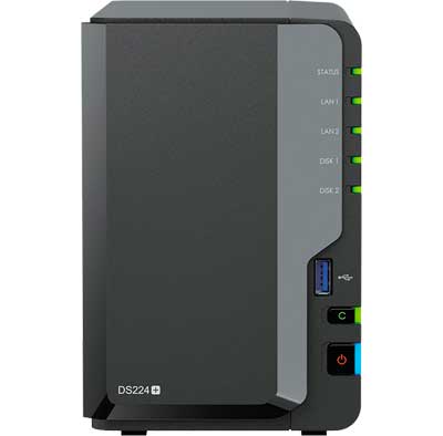 DS224+ Synology DiskStation - Storage NAS 2 Bay p/ HDD SATA