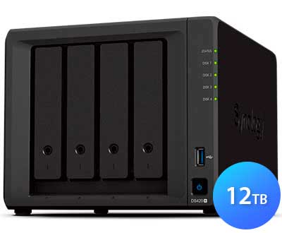 DS420+ 12TB Synology Diskstation - Storage NAS 4 Baias p/ HDD SSD/SATA