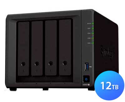 DS920+ 12TB Synology Diskstation - Storage NAS 4 Baias p/ HDD SSD/SATA