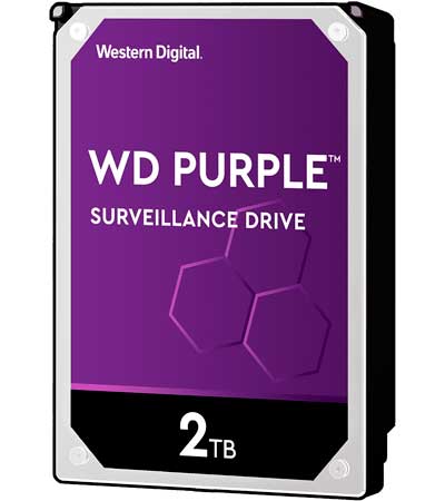 HD Purple 2TB 5.400 RPM p/ sistemas CFTV, NVR e DVR - WD20PURZ WD