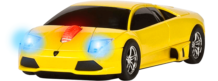 MOUSE WIRELESS LAMBORGHINI AMARELO - ROAD MICE