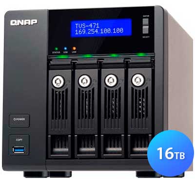 TVS-471 16TB Qnap - NAS RAID 5 p/ 4 discos ou memórias SSD SATA