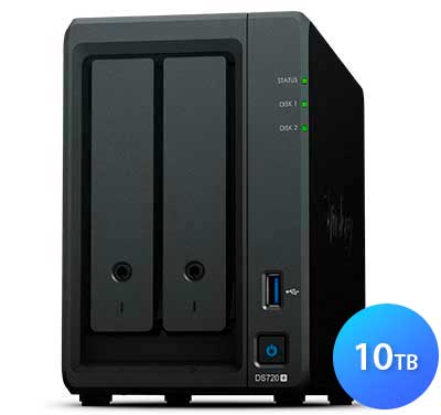 DS720+ 10TB Synology DiskStation - Storage NAS 2 Baias p/ HDD SATA