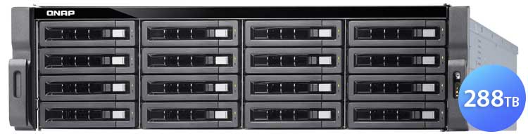 TVS-1672XU-RP 288TB Qnap - Storage NAS 3U 16 baias Rackmount SATA