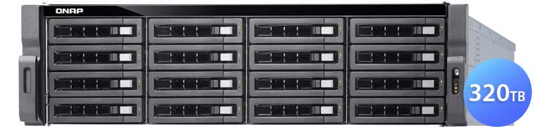 TS-1683XU-RP 320TB Qnap - Storage NAS 16 baias p/ discos SATA