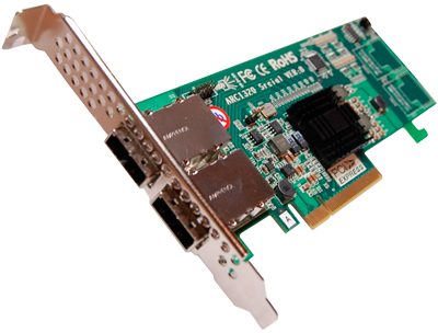 Placa mini SAS para drives LTO e storages externos - ARECA ARC-1320-8X