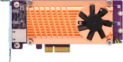 QM2-2P10G1TA Qnap - Placa PCIe 2x M.2 2280 NVMe SSD e 1x 10GBASE-T