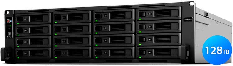 RS2818RP+ 128TB Synology - NAS Storage 16 baias Rackstation SATA