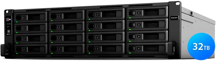 RS2818RP+ 32TB Synology - NAS Storage 16 baias Rackstation SATA