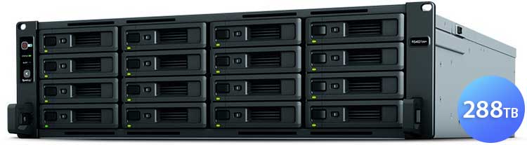 RS4021xs+ 288TB RackStation Synology - Storage NAS 16 Baias SATA/SSD