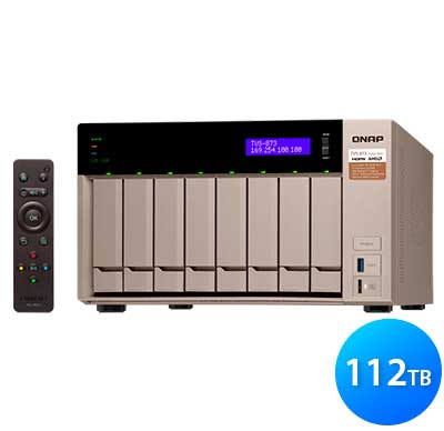 TVS-873 Qnap - Storage server 8 hard disks SATA 112TB