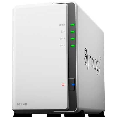 DS216j Synology DiskStation - Servidor NAS 2 Baias até 20TB